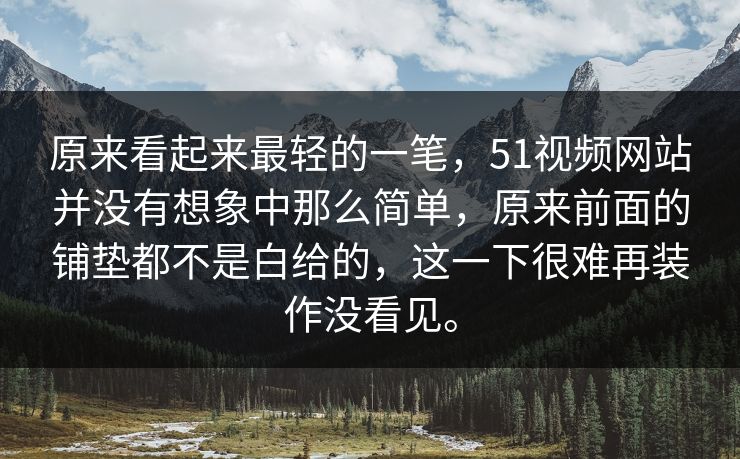 原来看起来最轻的一笔，51视频网站并没有想象中那么简单，原来前面的铺垫都不是白给的，这一下很难再装作没看见。  第1张